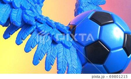 羽のついたサッカーボール イラストのイラスト素材