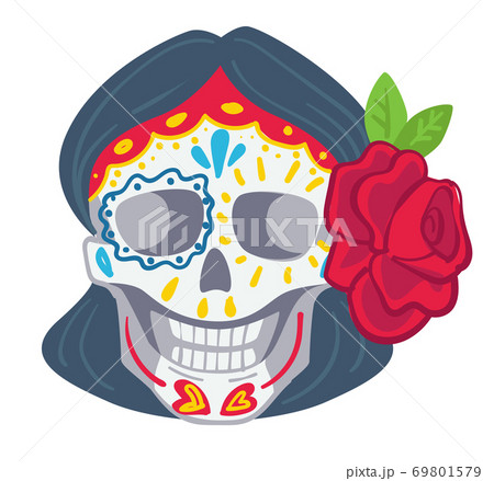 Day of the dead, Mexican tradition of skull make up Day of the dead, Mexican tradition of skull make up 69801579
