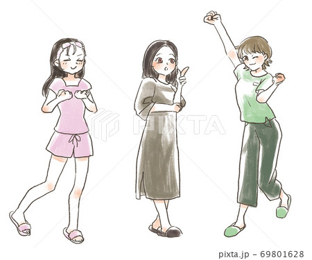 部屋着の女性 部屋着の女性 69801628