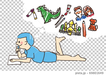 一個孩子在想畫什麼 一個孩子在想畫什麼 69801649