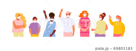 Children in masks vector set Children in masks vector set 69803183