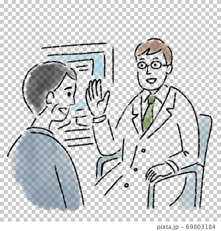 医者 男性 診察 問診 水彩 手描き 医者 男性 診察 問診 水彩 手描き 69803184