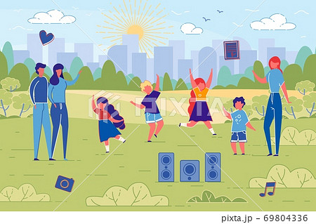 Flat Banner Dance Classes for Children in Nature. 69804336