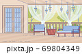 Cottage House Comfortable Outdoor Terrace Vector 69804349