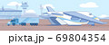 Loading Heavy Truck in Cargo Plane Flat Vector 69804354