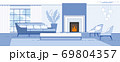 House Living Room Comfortable Interior Flat Vector 69804357