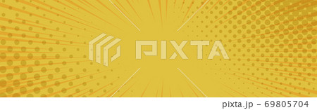 Panoramic orange comic zoom with lines - Vector 69805704