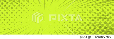 Panoramic yellow comic zoom with lines - Vector 69805705