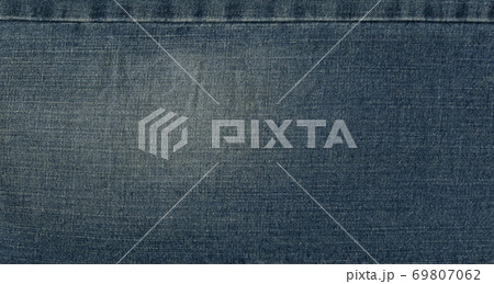 Seam blue denim cotton jeans fabric texture 69807062