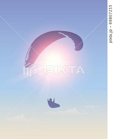 paragliding adventure paraglider on sunny sky background 69807255