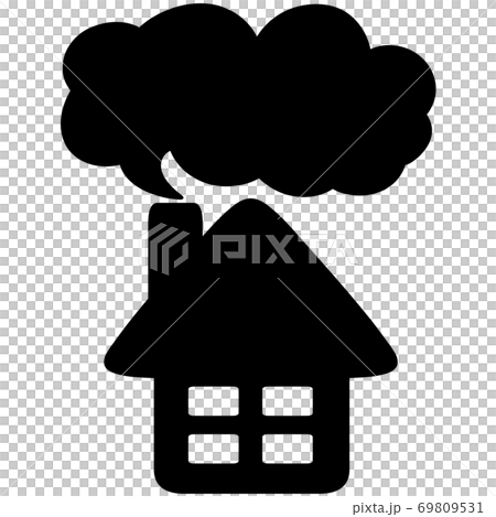 家のシルエット モノトーンのイラスト素材