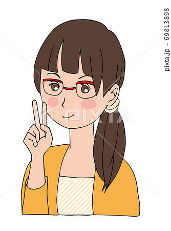 眼鏡をかけた女の子のイラスト素材