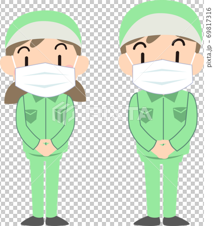 Women and men in work clothes Women and men in work clothes 69817316