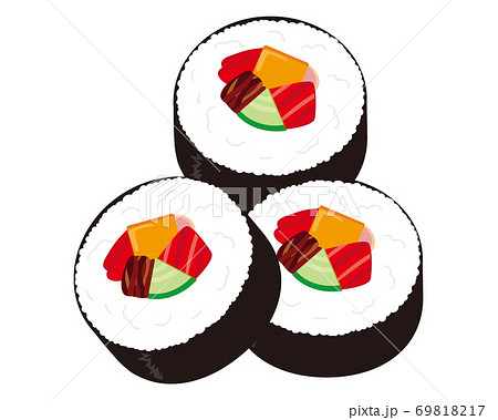巻き寿司のベクターイラスト 太巻き 恵方巻のイラスト素材