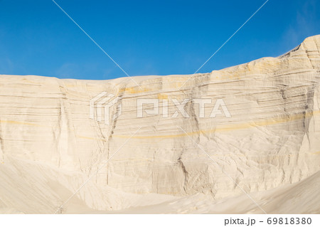 Embossed sand mountains of white sands. Desert landscape.  69818380