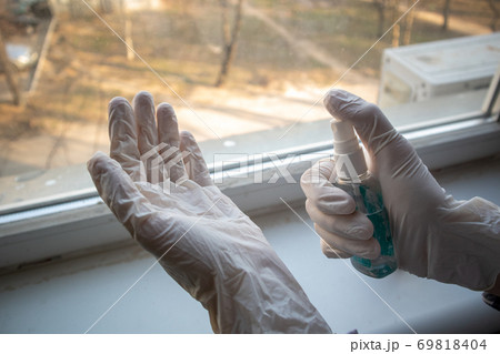 Means of protection against virus infection. Hand disinfection. 69818404
