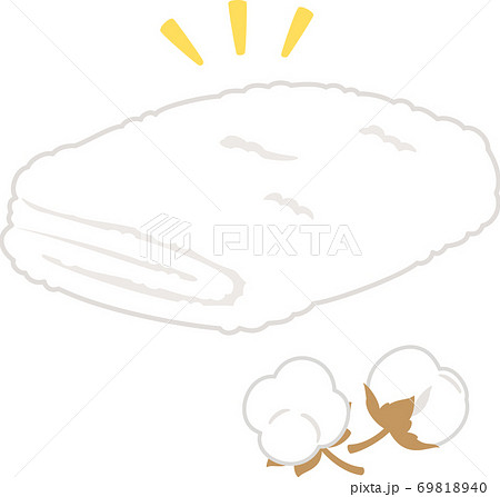 白いタオルと綿花 69818940