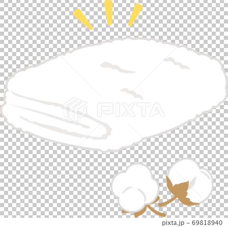 白いタオルと綿花 69818940