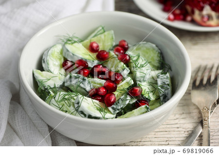 Cucumber and Pomegranate Salad Cucumber and Pomegranate Salad 69819066
