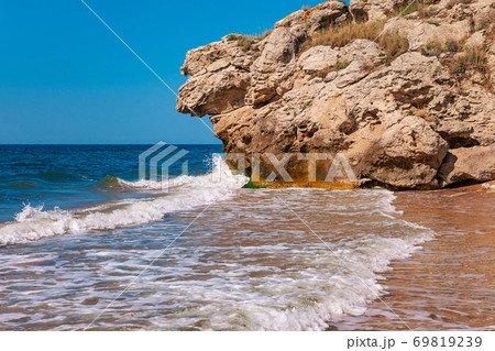 Azov sea empty coastline travel meditation landscape Azov sea empty coastline travel meditation landscape 69819239