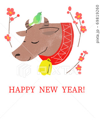 年賀状テンプレート丑年HAPPYNEWYEAR 69819260