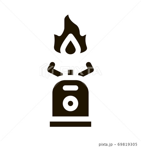 Gaz Cylinder With Fire For Cooking glyph icon Gaz Cylinder With Fire For Cooking glyph icon 69819305