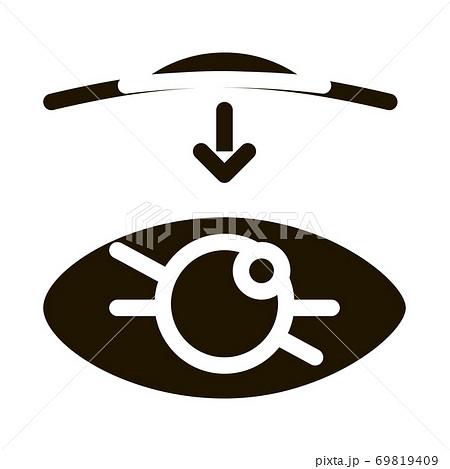 Eye Vision Contact Lens Biomaterial glyph icon 69819409