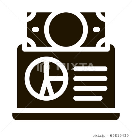 Graph On Laptop Screen Money Financial glyph icon 69819439