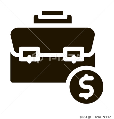 Suitcase Bag Case And Dollar Coin glyph icon 69819442