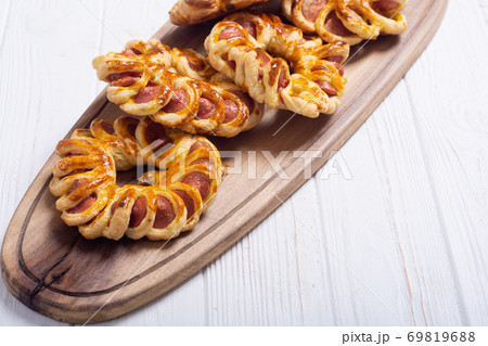Homemade baked sausage dough Homemade baked sausage dough 69819688