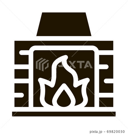 Fireplace With Fire Flame Heating Equipment Vector Fireplace With Fire Flame Heating Equipment Vector 69820030