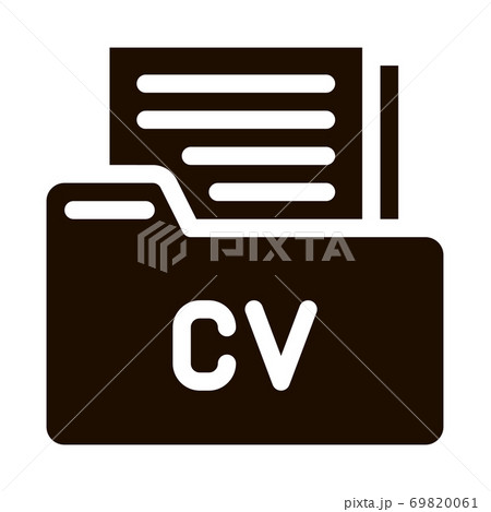 Folder With Curriculum Vitae CV Job Hunting Vector 69820061