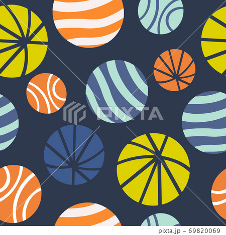 Seamless colourful pattern with circles in line 69820069