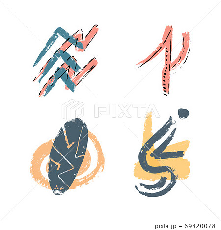 Set of abstract ethnic shapes and symbols  69820078