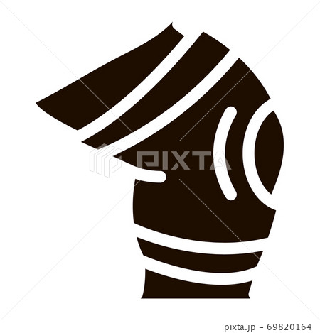 Orthopedic Medical Bandage On Knee glyph icon 69820164