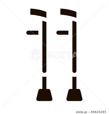 Orthopedic Crutch Medical Equipment glyph icon 69820285