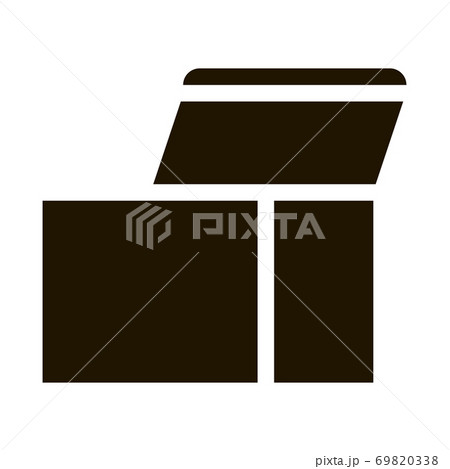 Square Opened Cardboard Carton Box glyph icon Square Opened Cardboard Carton Box glyph icon 69820338