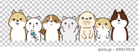 動物のベクターイラストレーション 整列 犬と猫 動物のベクターイラストレーション 整列 犬と猫 69823028
