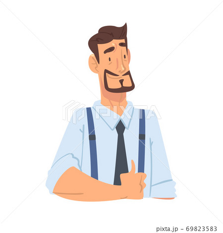 Businessman Showing Thumb Up, Funny Office Worker Character in Formal Style Clothes, Business Avatar Cartoon Style Vector Illustration Businessman Showing Thumb Up, Funny Office Worker Character in Formal Style Clothes, Business Avatar Cartoon Style Vector Illustration 69823583
