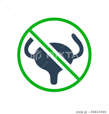 Urinary bladder with prohibition sign colored icon. Transplantation, amputation internal organ, no urinary bladder, transplant rejection symbol Urinary bladder with prohibition sign colored icon. Transplantation, amputation internal organ, no urinary bladder, transplant rejection symbol 69824460