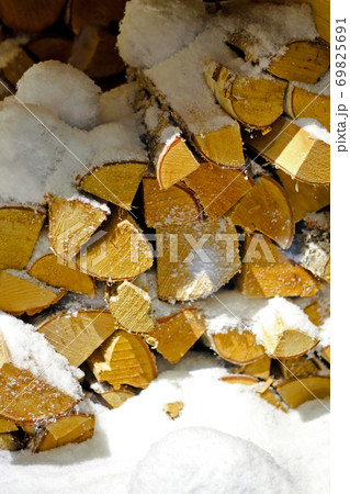 Wood under snow Wood under snow 69825691