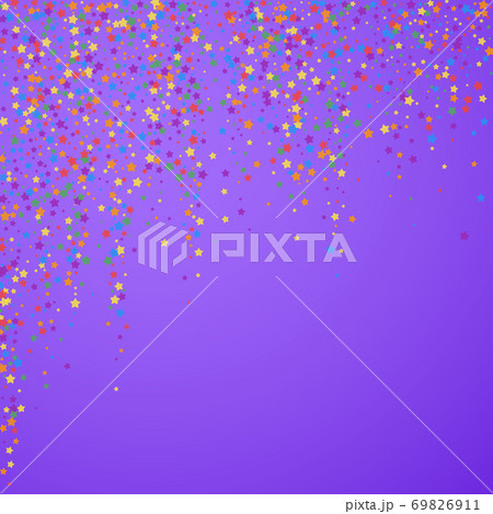 Festive confetti. Celebration stars. Rainbow brigh 69826911