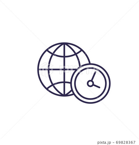world time icon, line vector 69828367