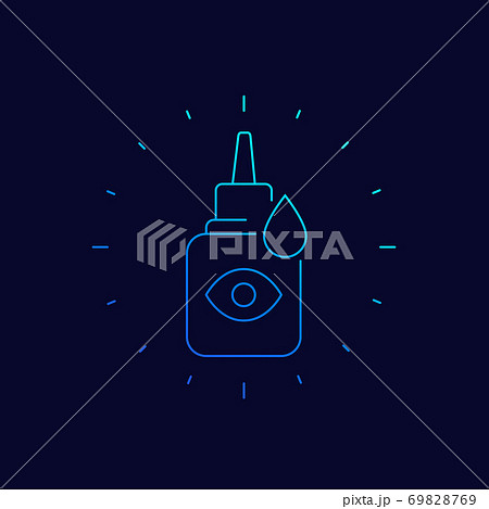 Eye drops bottle vector linear icon Eye drops bottle vector linear icon 69828769