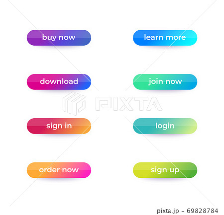 buttons for web and apps, ui elements, vector set 69828784