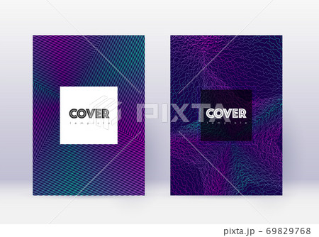 Hipster cover design template set. Neon abstract l Hipster cover design template set. Neon abstract l 69829768