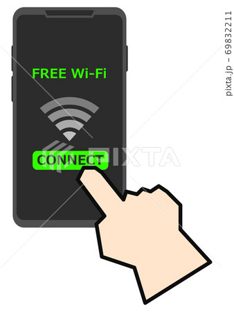 WIFIにスマホで接続するイラスト 69832211