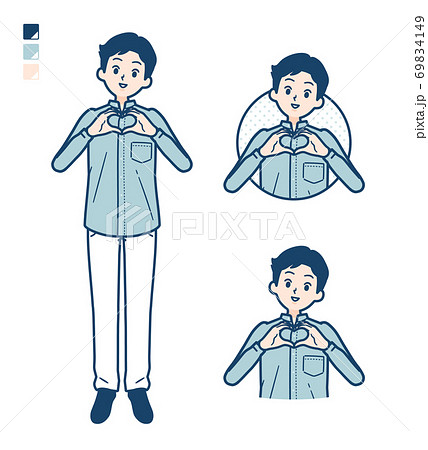 simple Stand collar shirt man_love-mark-hand-sign simple Stand collar shirt man_love-mark-hand-sign 69834149
