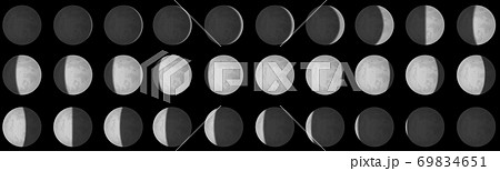 月の満ち欠け 月の満ち欠け 69834651