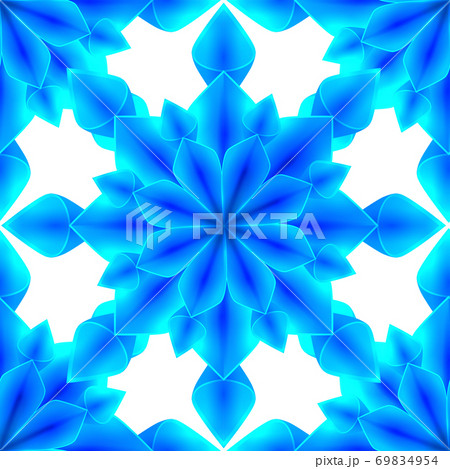 Blue seamless ice texture of snowflakes on white background. Vector pattern 69834954